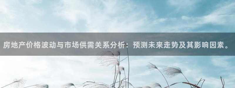 风暴娱乐代理登录：房地产价格波动与市场供需关系分析：预测未来