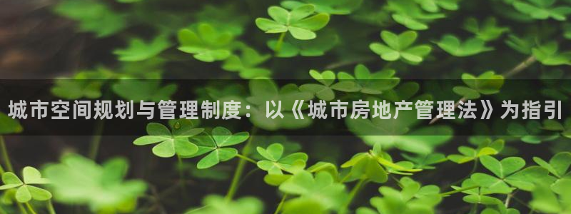 风暴娱乐注册网址：城市空间规划与管理制度：以《城市房地产管理