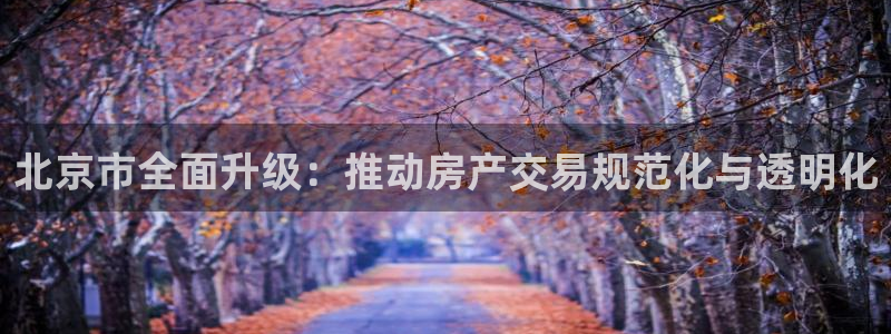 娱乐风暴开头：北京市全面升级：推动房产交易规范化与透明化